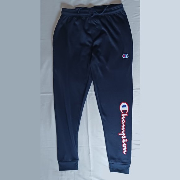 Sweatpants Champion Navy Blue Cuff Legs Size L Large 36 Workout Activewear - Picture 1 of 7